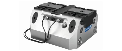 Clamping force block with flexible chuck jaw monitoring